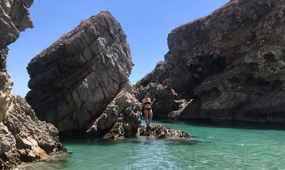 Lady in swimwear at the beach in Portugal